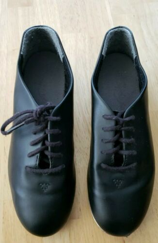 Capezio Tele Tone Tap Shoes Youth Boys Black Lace Up Leather Excellent Condition