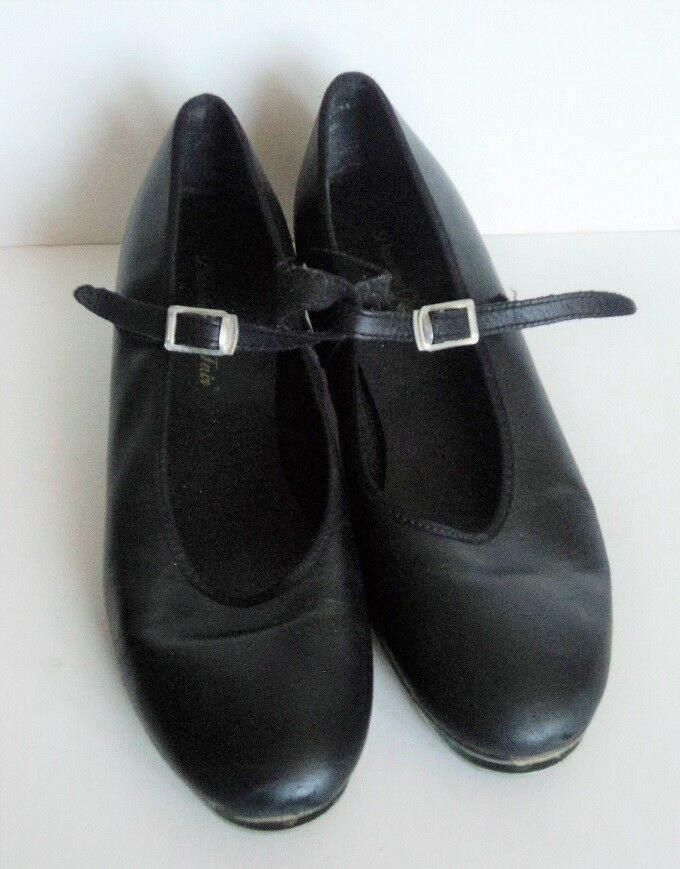 Leather BLACK Dancing Fair CLOGGING TAP Shoe Size 6.5
