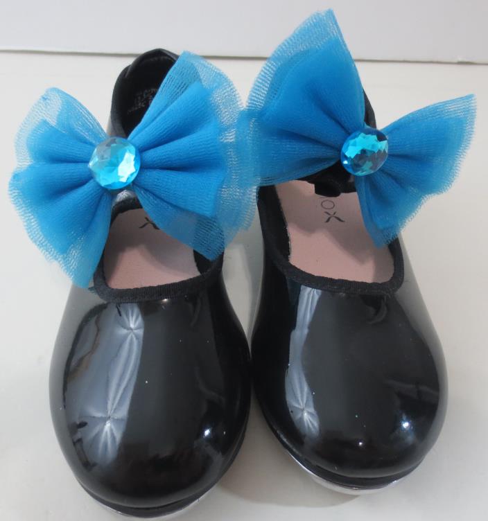 Capezio Tap Shoes Little Girls Size 13.5M Tyette N625C Black Sparkle Tap Shoes