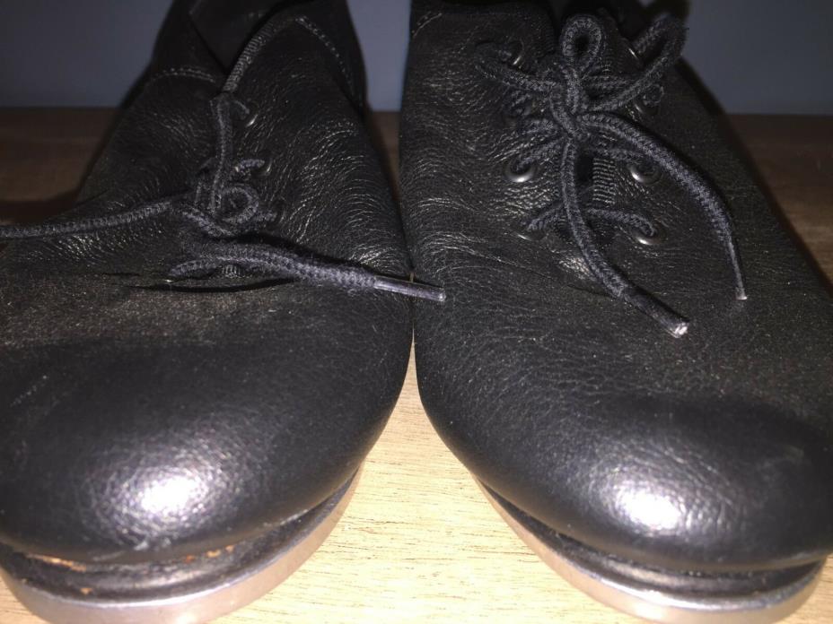 Leo's Ultra Tone Split Sole Tap shoes size 6.5 W black lace up