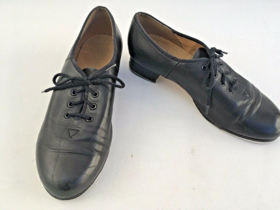 Bloch Woman Jazz Tap Dance Shoes Techno Tap Black Leather Lace Ups 7.5 #2T & #3H