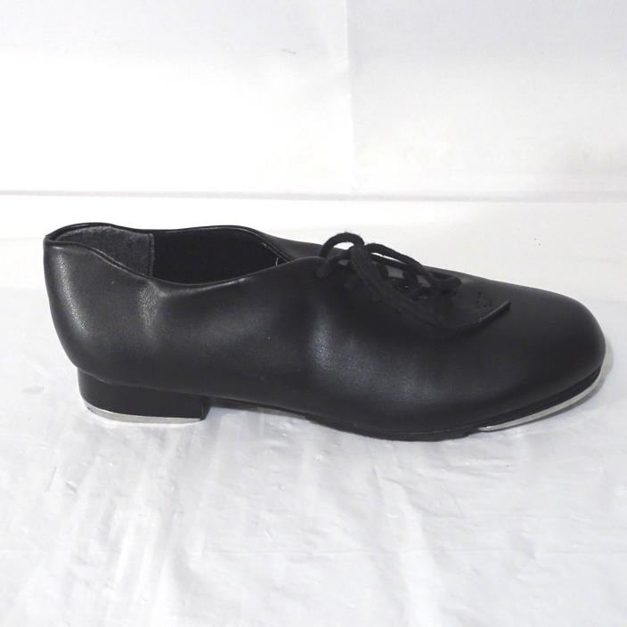 Capezio Tele Tone Tap Lace Up Shoes Boys Size 4M Black Faux Leather 443B