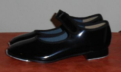 Girl's Black DANSHUZ Tap Shoes Size 9.5 M Great Condition