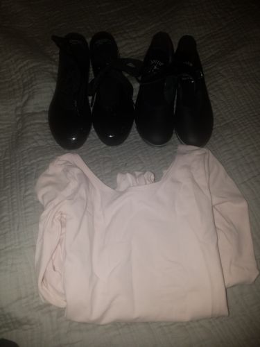 Capezio Black Tap Shoe Size 1and Bloch Black Patent Tap Shoe Size 13M