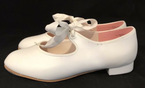 CAPEZIO Womens White Mary Janes Tap Dance Shoes Size 1.5 W Dance Makers Inc New