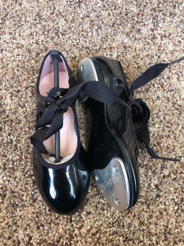 CAPEZIO Tap Shoes Girls TODDLER Black Patent SZ 7.5 N 625T