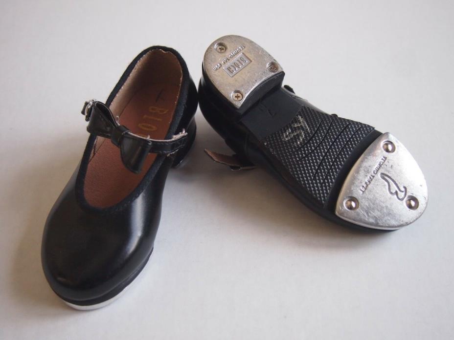 Bloch Dance Now Black Tap Shoes, Buckle Closure, Child's Size 7 Techno Taps #5T