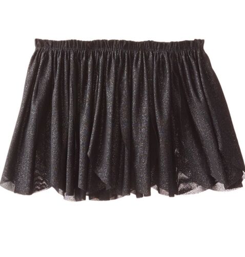 Danskin Little Girls' Shimmery Mesh Petal Skirt, Size 6X-10, Black