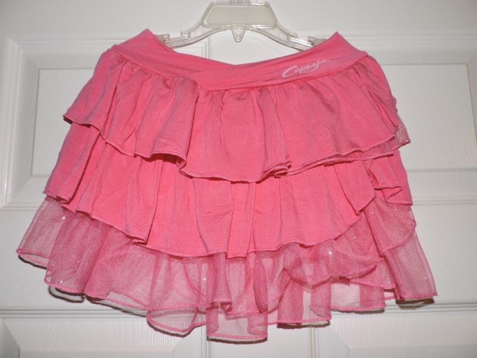 Capezio Girls Dance Skirt Pink/Coral Ruffles Size Large L (10/12)