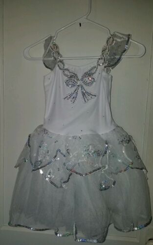 Dance Revolution White Silver Dress Outfit Sz MC