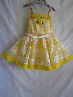 Wolff Fording & Co. Yellow White Lace Leotard Dancing Toddler Tutu Sz 2C (D-73)