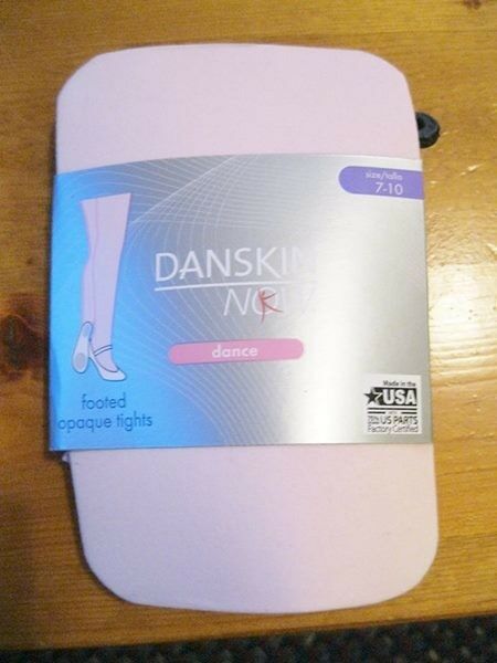 NWT Danskin Now Girls Pink Dance Footed Opaque Tights Size 7-10