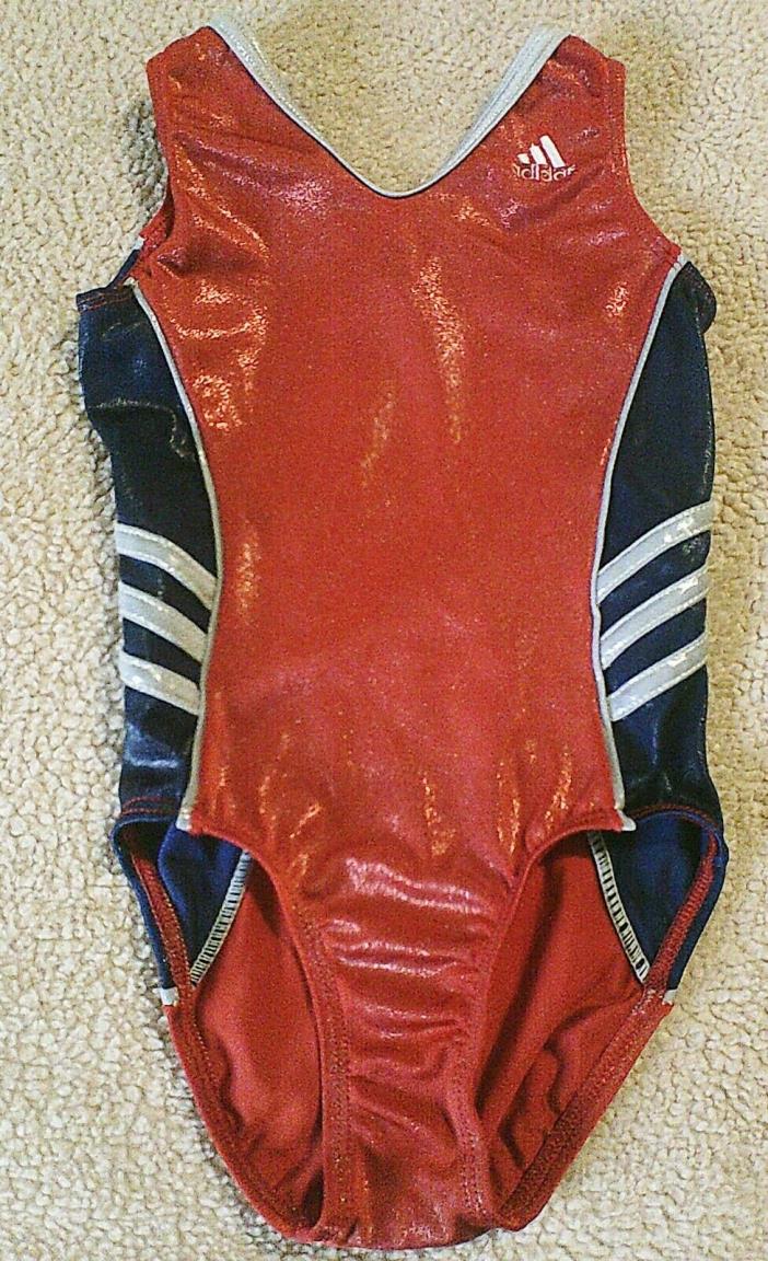 Adidas Olympic USA Leotard Child S Red White Blue Sparkly Gymnastic Tank
