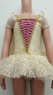 Dance Costume Small Child Ivory Gold Maiden Ballet Solo Competition Pageant