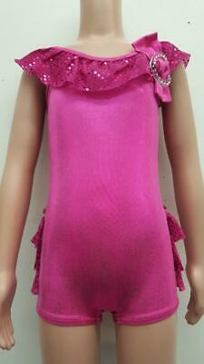 Dance Costume Small Child Pink Metallic Jazz Tap Hip HopSolo Competition Pageant