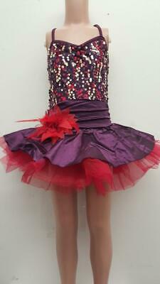 Dance Costume Intermediate Child Eggplant Tap Jazz Solo Competition Pageant