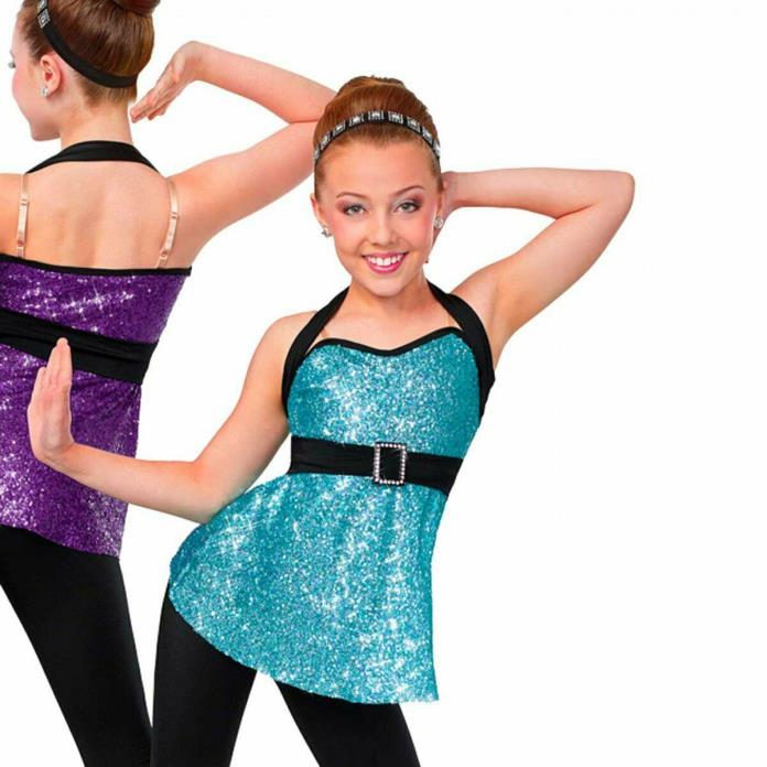 Dance Costume L/XL Child or LA Purple or Blue Jazz Sequin Tap TRIO Competition