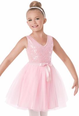 Dance Costume 6x-7 & Large Child Pink Sequin Tutu Ballet Lyrical SoloCompetition