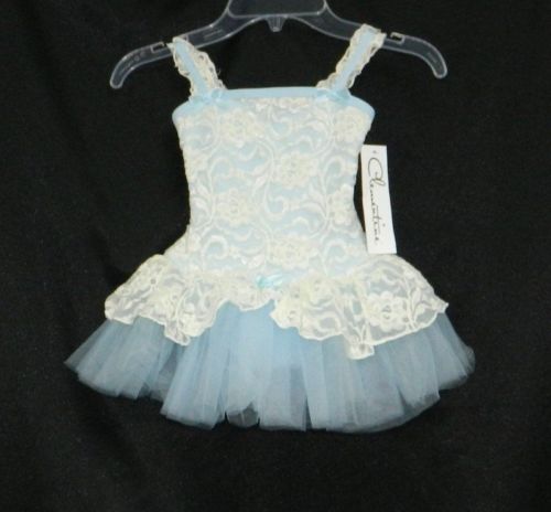 CLEMENTINE BODY WRAPPERS NWT Blue/Ivory Lace Camisole Tutu Dress Child sz 4-6