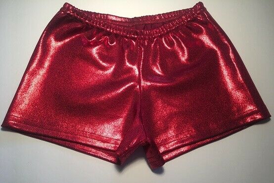 75% OFF Metallic Red Booty Shorts,ChMed~dance~gym~kids~cheer~cosplay~rave~girls