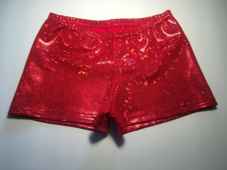 75% OFF, Shiny Red Booty Shorts~ChMed~dance~gym~kids~cheer~cosplay~rave~girls