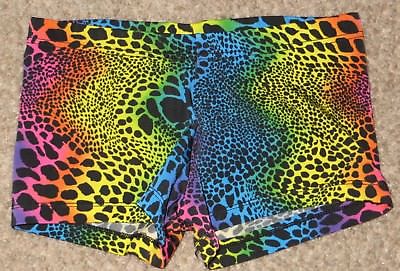 Balera Dancewear Rainbow Leopard Booty Dance Hot Shorts Size LC Large Child