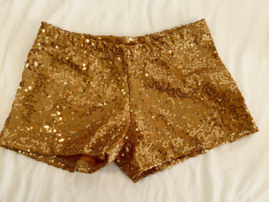 75% OFF Gold sequin Booty Shorts~ChMed~dance~gym~kids~cheer~cosplay~rave~girls