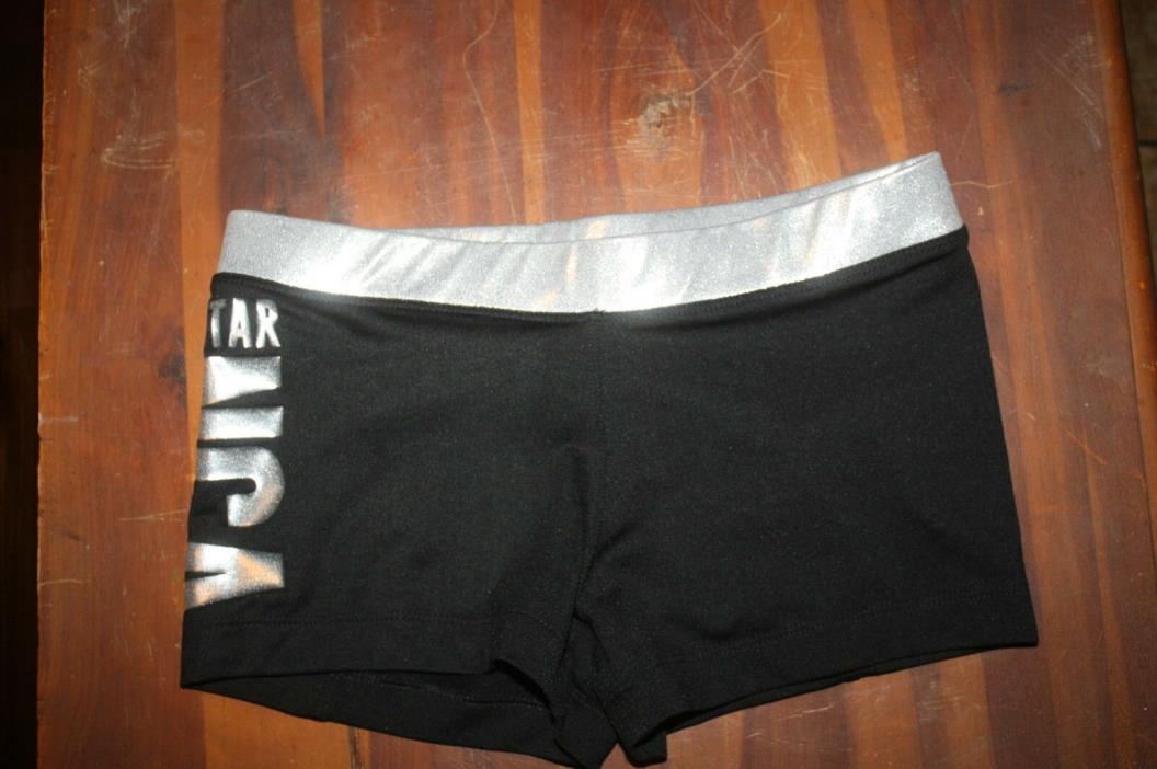 NCA GIRLS BODY SHORTS BLACK AN SILVER BOUGHT IN DALLAS SIZE YL