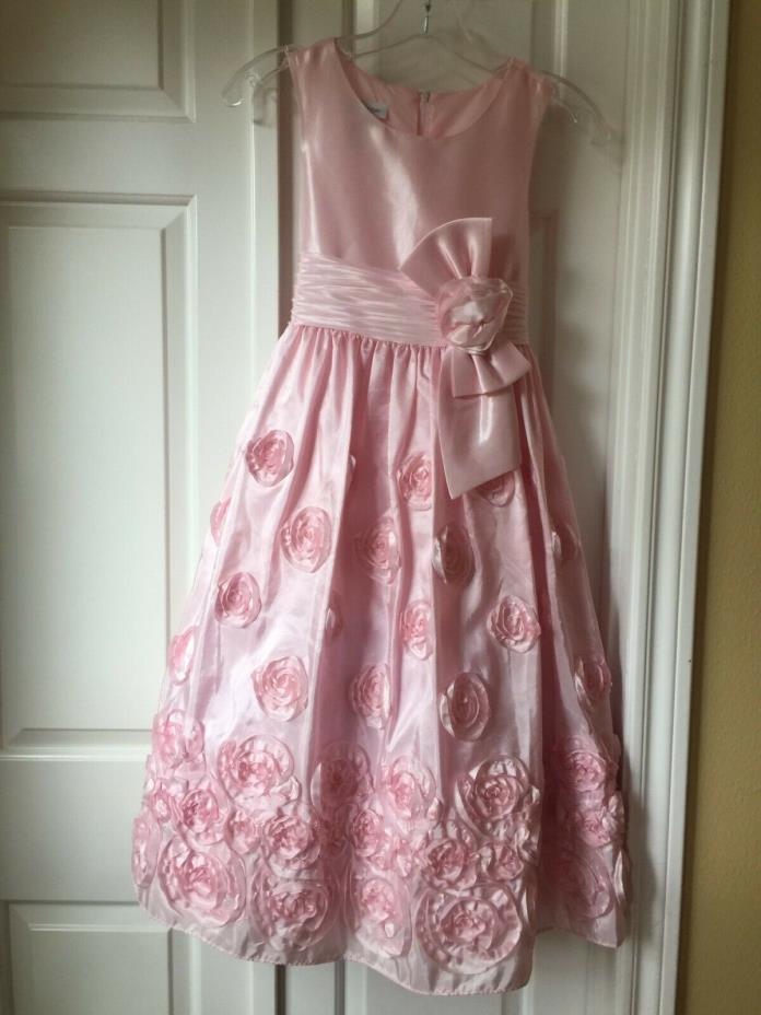 Gorgeous pink with flowers & tulle Easter/Flower Girl Bonnie Jean Dress Size 10