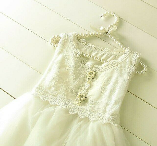 Flower girl lace tulle dress Birthday party Easter Wedding Party Birthday Dress