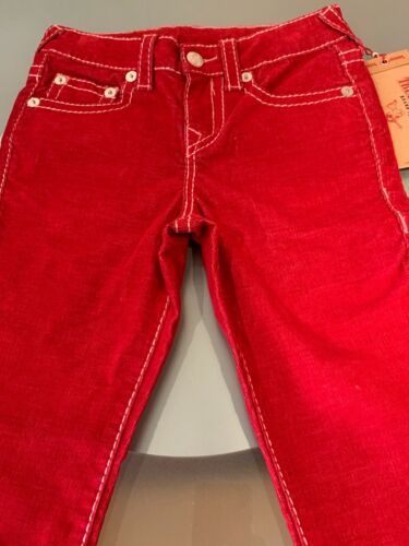 Authentic NWT True Religion Girls Red Corduroy Pants Size 6  Model 439