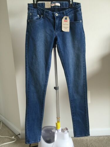 NWT Levi's 710 Girl's Blue Jeans 16 Super Skinny Teen Adj Stretch Denim $40.