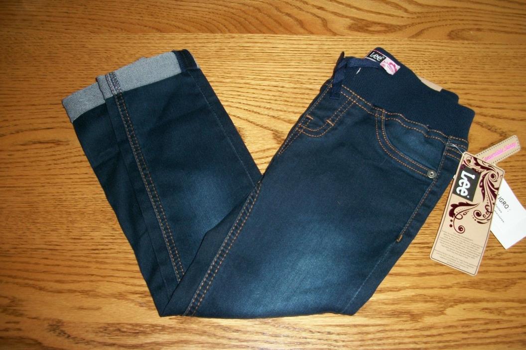 Lee Girls Convertible Skinny Stretch Blue Jeans Size 6 NWT $34
