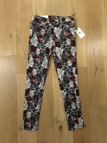 Jeans Sz. 10 Girls - 7 For All Mankind- Floral Jeans Pants Super Skinny NEW Fun