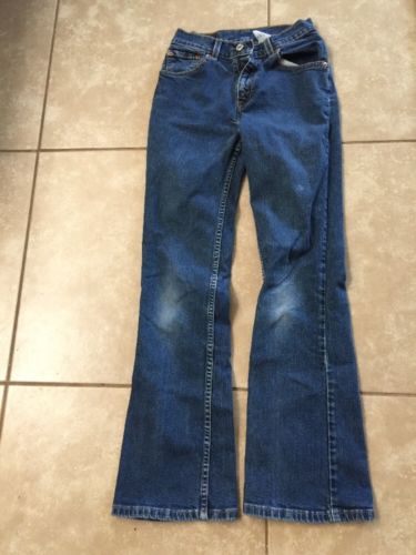 Levis 517 Girls Flare Denim Blue Jeans, Size 16 Slim