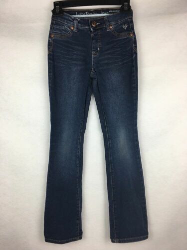 Justice Girl's Jeans Size 12S Simply Low Stretch Dark Wash Bootcut  J1