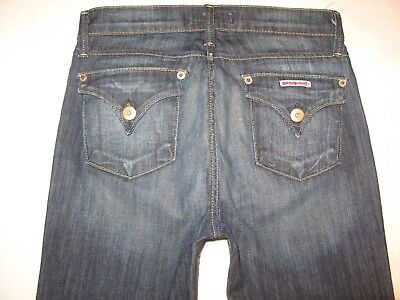 Hudson Little Girls Straight Jeans Sz 14 Flap Pockets Dark Distressed Stretch