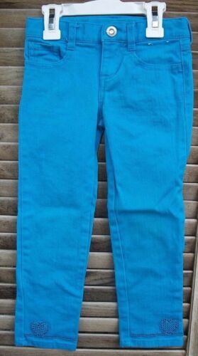 GYMBOREE aqua blue denim jeans~girl's size 4~sequin hearts at bottom of jeans~