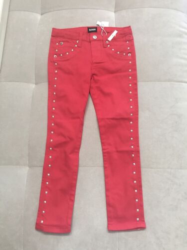 New Hudson Girls Slim Red Silver Studded Legging Jeans Pants
