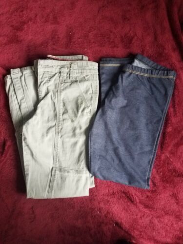 lot of 2 girls/junior size L 10 (1) green pants by Grane (1) jeggings size10/12