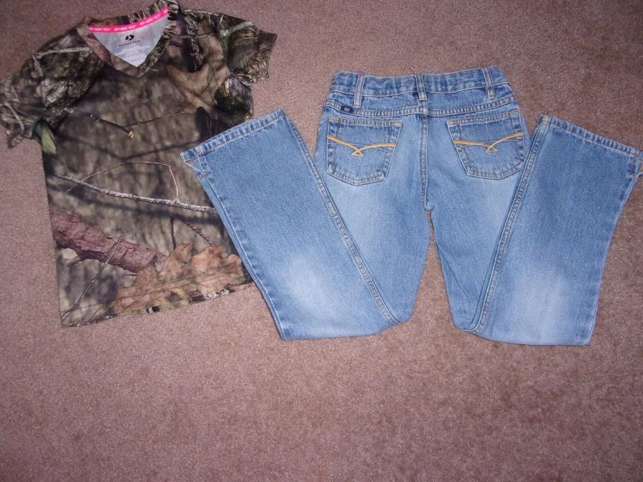 Girl Cruel Girl Brand Denim Jeans Boot Cut & Camo Shirt Youth SiZe 7 Slim VGC