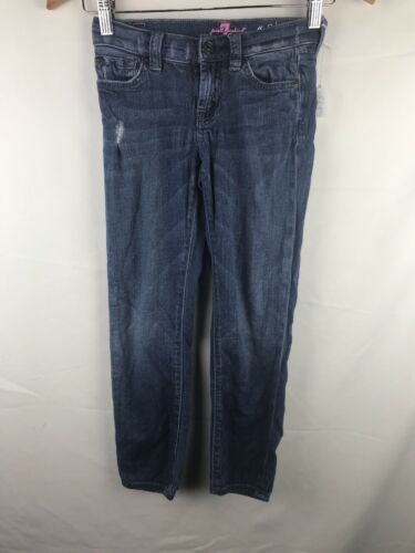 7 FOR ALL MANKIND GIRLS KIDS THE SKINNY JEAN STRETCH DISTRESSED SIZE 8 #393