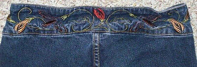 Xhilaration Embroidered Waistband Flare Leg Stretch Jeans Juniors Girls Size 12