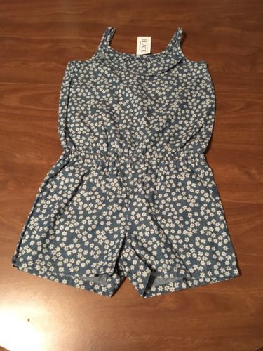NEW Girls Children's Place Floral Chambray Rompers Sizes 56, 7/8 & 10/12