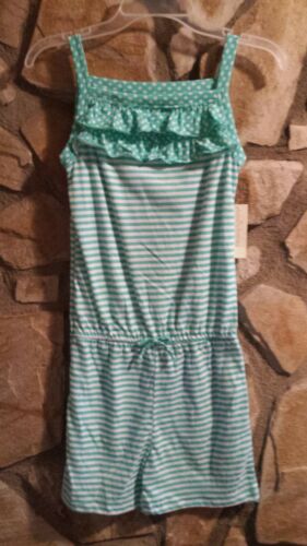 NEW Little Girls Bobbie Brooks Mint Striped Sleeveless Romper Size XS,M