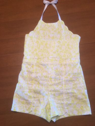 JANIE AND JACK GIRL'S ADORABLE HALTER STYLE  BACK SHORTS ROMPER, SZ 10 RETRO