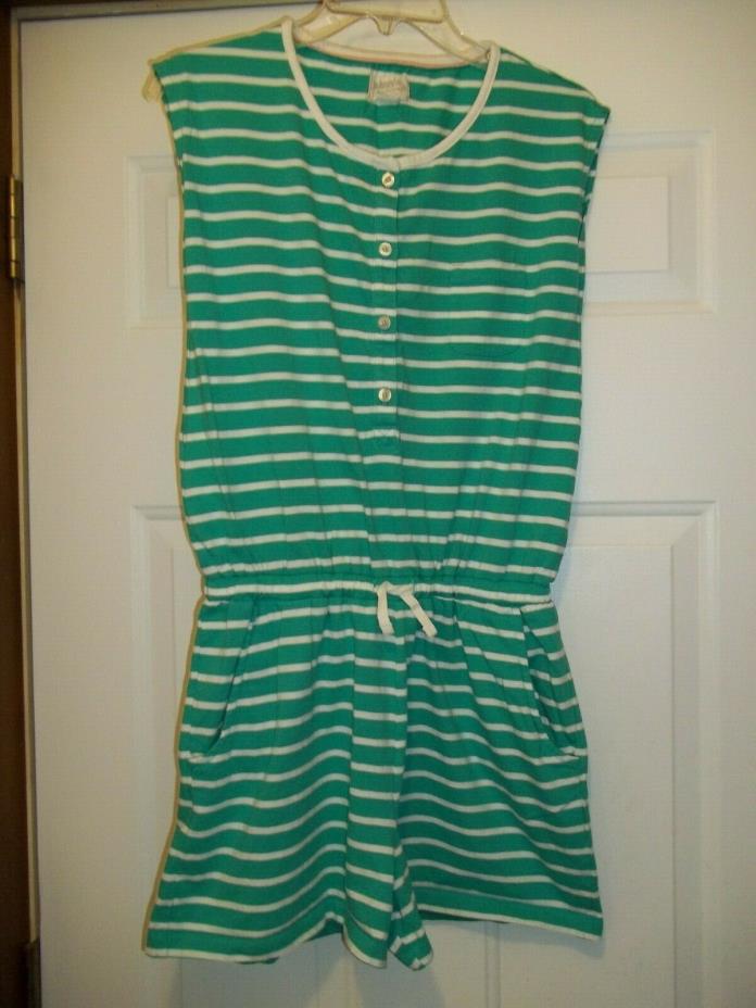 Gir'ls Mini Boden's Johnnie B Green & White Stripe Romper Size 15-16 Years