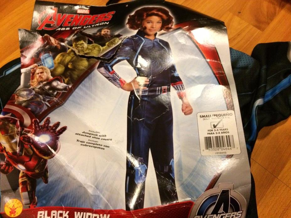 B21 Black Widow Halloween Costume Marvel Avengers Girls Jumpsuit MEDIUM 4-7
