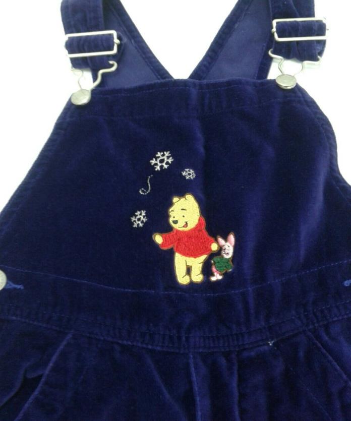 Disney Winnie The Pooh Bib Overalls Coveralls Children Girls Size 5 / 6 M Purple