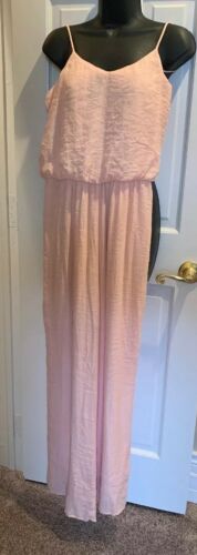 Small Copper Key pale Pink sheer Lined overlay sleeveless romper Spaghetti Strap